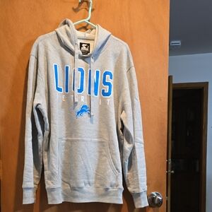 STARTER Gray Detroit Lions Hoodie